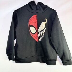 Marvel Boys Spider-Man Venom Split Face Hoodie Black Size Medium M Fleece